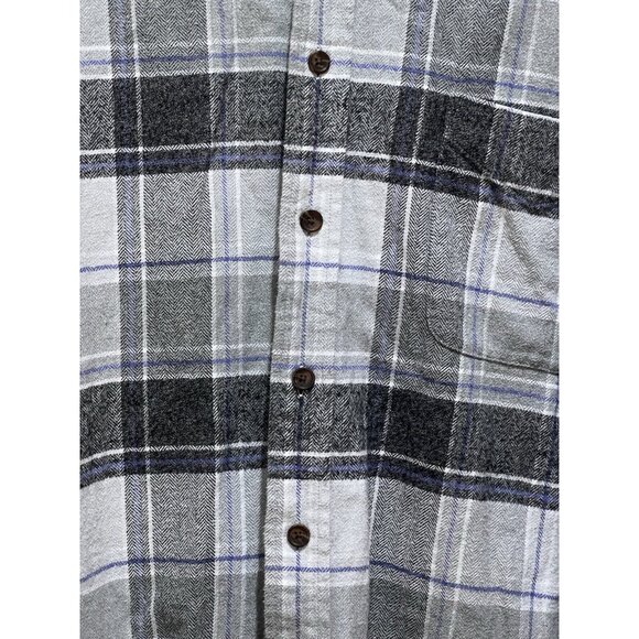 St Johns Bay Gray Plaid Button Down Long Sleeve Shirt~Size 2XL - Picture 3 of 6